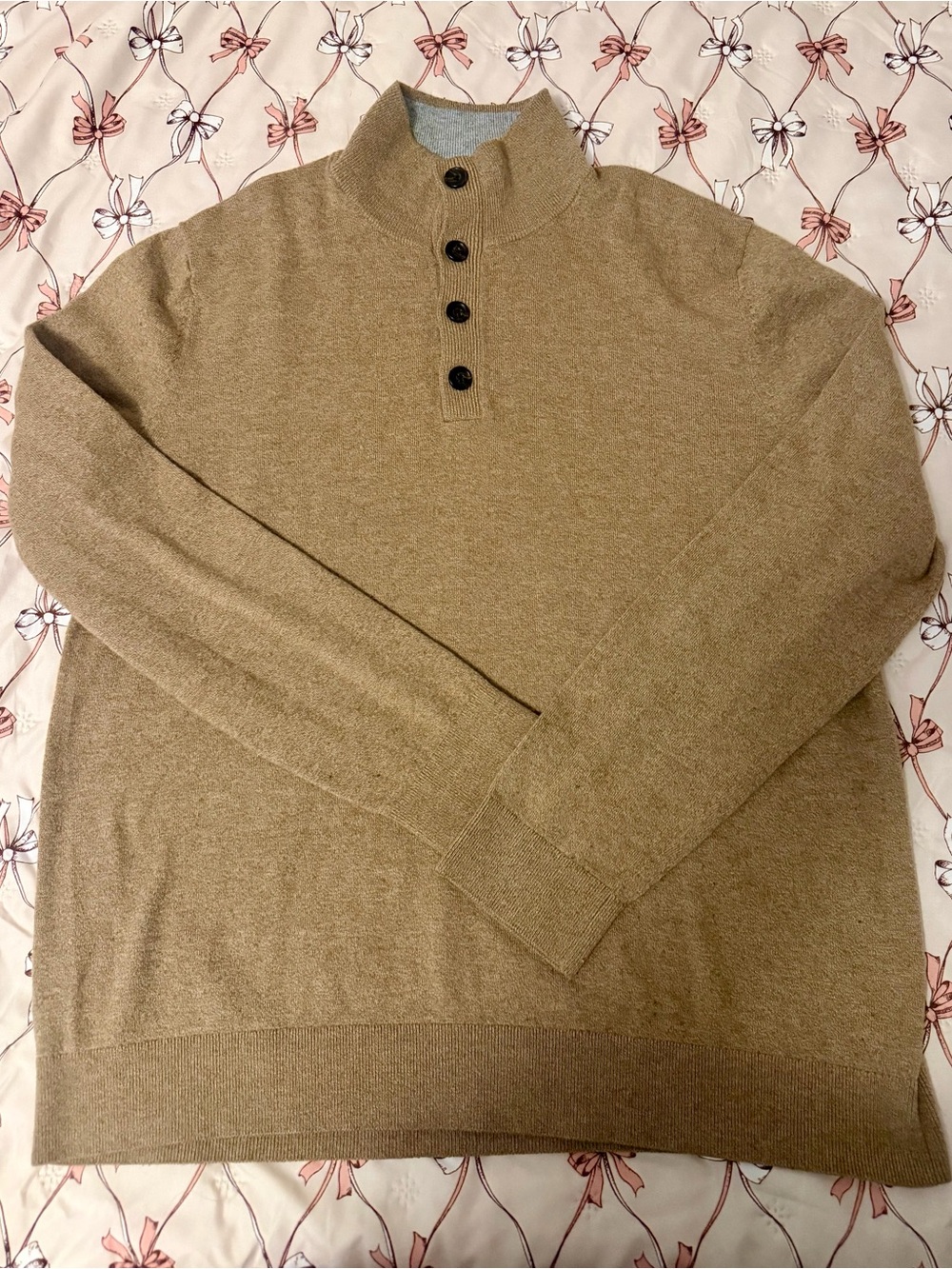 Express Men's Camel Merino Blend Mock Neck Sweater- Size XL